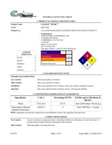 MATERIAL SAFETY DATA SHEET 1. PRODUCT & COMPANY IDENTIFICATION Product Name EATOILSTM BT200 TM