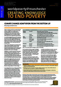 worldpoverty@manchester  Issue 5 SeptemberCREATING KNOWLEDGE