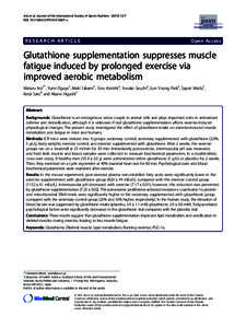 Glutathione supplementation suppresses muscle fatigue induced by prolonged exercise via improved aerobic metabolism