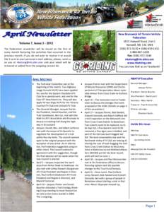 Volume 7, Issue[removed]The Federation newsletter will be issued on the first of every month featuring the activities that occurred in the previous month. If you do not wish to receive it or would like it sent to your p
