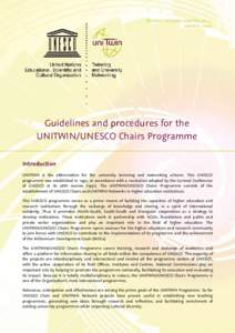 Guidelines and procedures for the UNITWIN/UNESCO Chairs Programme; 2009