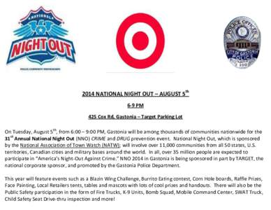 TARGET  ® 2014 NATIONAL NIGHT OUT – AUGUST 5th 6-9 PM