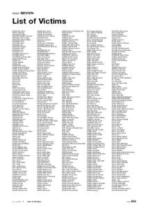 Volume  SEVEN List of Victims AARON, Thabo Simon