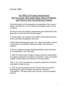Property Assessment and Taxation