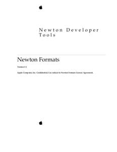 ð  Newton Developer To o l s  Newton Formats