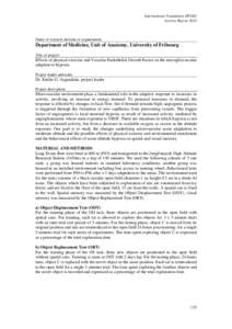 International Foundation HFSJG Activity Report 2012 Name of research institute or organization:  Department of Medicine, Unit of Anatomy, University of Fribourg