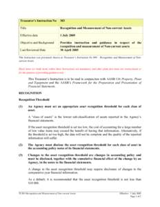 Treasurer's Instruction[removed]Recognition and Measurement of Non-crrent Assets