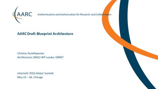 Authentication	and	Authorisation	for	Research	and	Collaboration  AARC	Draft	Blueprint	Architecture Christos	Kanellopoulos Architecture	(JRA1)	WP	Leader,	GRNET