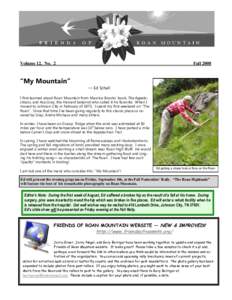 Volume 12, No. 2  Fall 2008 “My Mountain” — Ed Schell