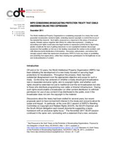 Civil law / Copyright / Protection of Broadcasts and Broadcasting Organizations Treaty / Limitations and exceptions to copyright / Related rights / Fair use / WIPO Protection of Broadcasting Organizations / Copyright law of Australia / Law / Copyright law / Intellectual property law