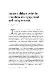 France’s african policy in transition: disengagement and redeployment