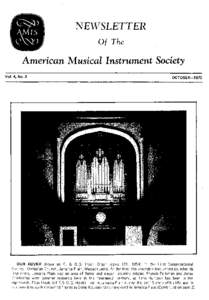 NEWSLETTER Of The American Musical Instrument Society Vol. 4, No.3