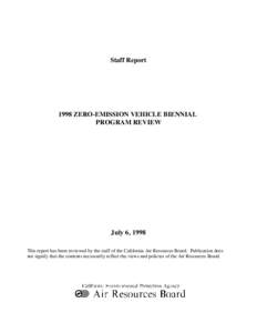 Staff Report: 1998 Zero Emission Vehicle Biennial Program Review