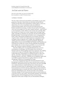 Frankfurter Allgemeine Zeitung 28. Februar 2001 Aus der Bibliothek der Internet-Seite www.druckerey.de Am Ende wartet das Flattern NICHTS LEICHTER ALS EIN SATZFEHLER: EIN LEHRBUCH DER TYPOGRAPHIE