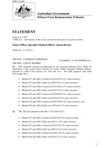 DFRT12[removed]Australian Government Defence Force Remuneration Tribunal  STATEMENT