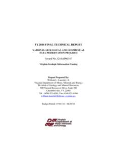 FY 2010 NGGDPP FINAL TECHNICAL REPORT