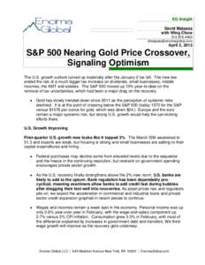 Microsoft Word - Equities Up, Gold Down.doc