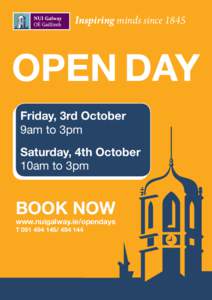 Inspiring minds since[removed]OPEN DAY Friday, 3rd October 9am to 3pm Saturday, 4th October