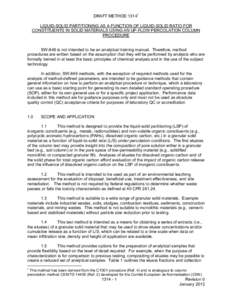 LIQUID-SOLID PARTITIONING AS A FUNCTION OF LIQUID-SOLID RATIO FOR CONSTITUENTS IN SOLID MATERIALS USING AN UP-FLOW PERCOLATION COLUMN PROCEDURE