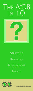 The AfDB in 10 Structure Resources Interventions