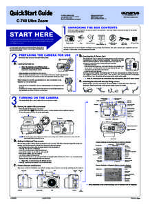 p167_qsge_pquick_6.fm Page 1 Thursday, November 6, 2003 5:33 PM  QuickStart Guide OLYMPUS AMERICA INC. Two Corporate Center Drive, Melville,