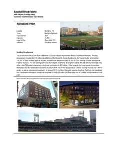 Baseball Rhode Island AAA Ballpark Planning Study Economic Benefit Analysis Case Studies AUTOZONE PARK Location