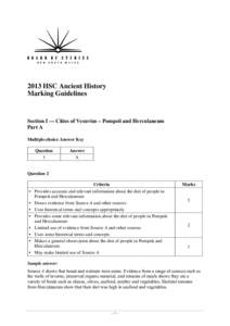2013 HSC Ancient History Marking guidelines
