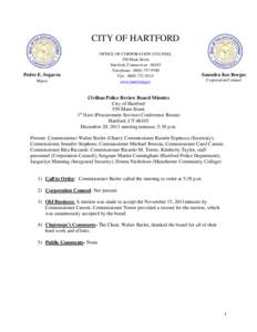 CITY OF HARTFORD OFFICE OF CORPORATION COUNSEL 550 Main Street Hartford, Connecticut[removed]Telephone: ([removed]Fax: ([removed]