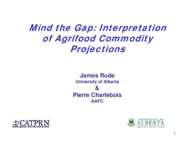 Mind the Gap: Interpretation of Agrifood Commodity Projections James Rude University of Alberta