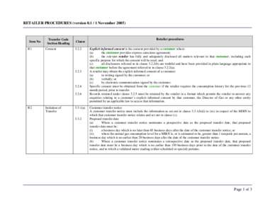 Microsoft Word - N_Transfer Code Retailer Procedure v0.1 IP[removed]doc