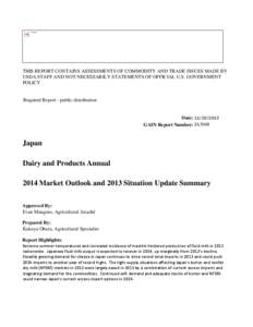THIS REPORT CONTAINS ASSESSMENTS OF COMMODITY AND TRADE ISSUES MADE BY USDA STAFF AND NOT NECESSARILY STATEMENTS OF OFFICIAL U.S. GOVERNMENT POLICY