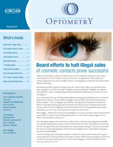 California Board of Optometry Spring 2012 Newsletter