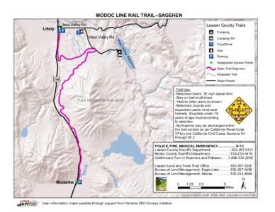 MODOC LINE RAIL TRAIL--SAGEHEN Jess Valley Rd !! ( (