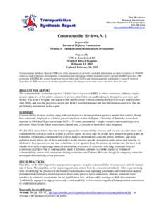 Technology / Building engineering / Constructability / Project management / Transportation in the United States / Construction management / American Association of State Highway and Transportation Officials / NCHRP / Engineering / Construction / Transport / Architecture