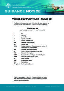 AMSA[removed]Class 2D - Equipment List_v0_2.indd