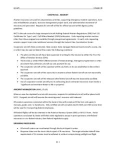 Aircraft  Chapter 50 CHAPTER 50 - AIRCRAFT Aviation resources are used for preparedness activities, supporting emergency incident operations, burn