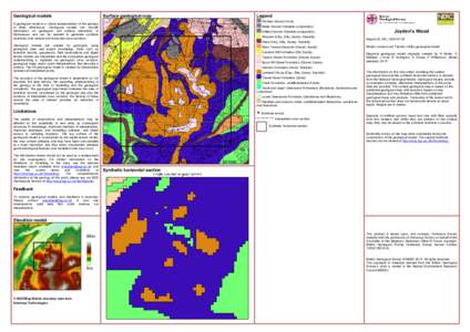 Surface geological map  Geological models Legend Worked Ground (Void)