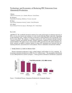 Technology and Economics of Reducing PFC Emissions from Aluminium Production