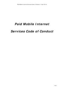 Paid Mobile Internet Services Code of Conduct (1 AprilPaid Mobile Internet Services Code of Conduct  1/35