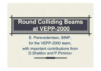 Round Colliding Beams  at VEPP-2000