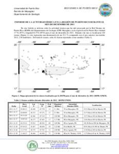 RED SISMICA DE PUERTO RICO  Universidad de Puerto Rico Recinto de Mayagüez Departamento de Geología