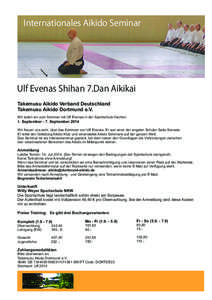 Internationales Aikido Seminar  Ulf Evenas Shihan 7.Dan Aikikai