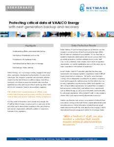 Remote backup service / Backup / Public safety / Off-site data protection / Microsoft SQL Server / Vaalco Energy / Backup software / Computing / Business