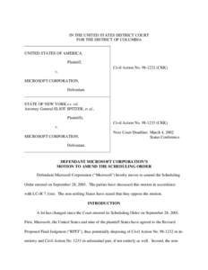 IN THE UNITED STATES DISTRICT COURT FOR THE DISTRICT OF COLUMBIA UNITED STATES OF AMERICA, Plaintiff, Civil Action No[removed]CKK) v.