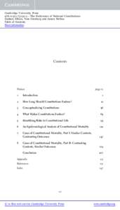 Cambridge University Press4 - The Endurance of National Constitutions Zachary Elkins, Tom Ginsburg and James Melton Table of Contents More information