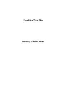 Facelift of Mui Wo  Summary of Public Views TABLE OF CONTENTS