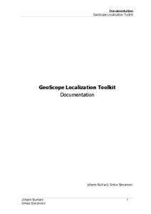 Documentation GeoScope Localization Toolkit GeoScope Localization Toolkit Documentation