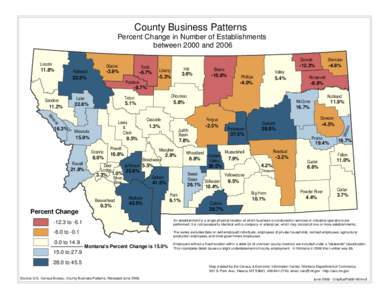 County Business Patterns Percent Change in Number of Establishments between 2000 and 2006 Lincoln  11.8%