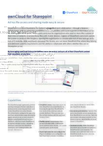 Document management systems / Content management systems / Information management / Portal software / Records management / SharePoint / OwnCloud