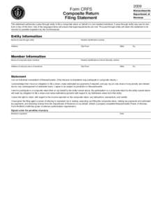 2009  Form CRFS Composite Return Filing Statement